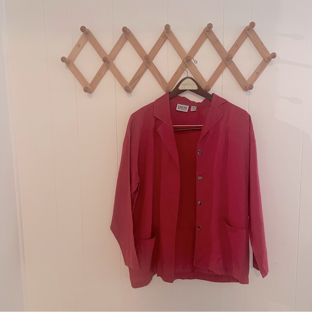 Vintage red linen jacket